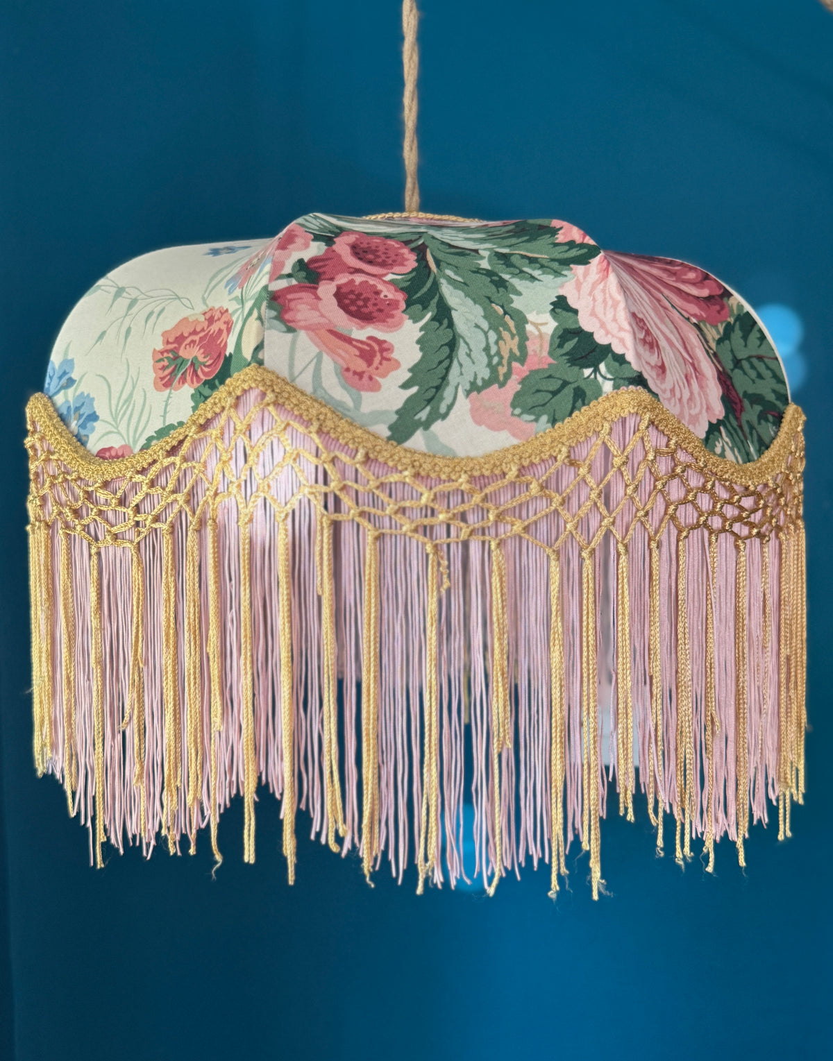 Handmade Summer Floral Fringe Lampshade