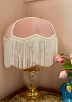 Dusky Pink Velvet Fringe Lampshade