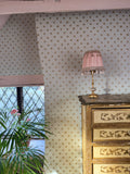 Blush Pink Gathered Lampshade with Oyster Tassel Trim
