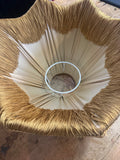Handmade Sky Blue Velvet Lampshade With Gold Fringe