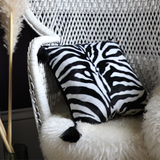 Handmade Zebra Print Velvet Tassel Cushion