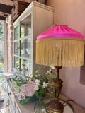 Handmade Hot Pink Silk Fringe Lampshade
