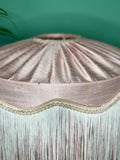 Handmade Pearl Pink Silk Fringe Lampshade