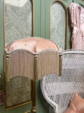 Handmade Pink Satin and Gold Star Fringe Lampshade