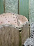 Handmade Pink Satin and Gold Star Fringe Lampshade