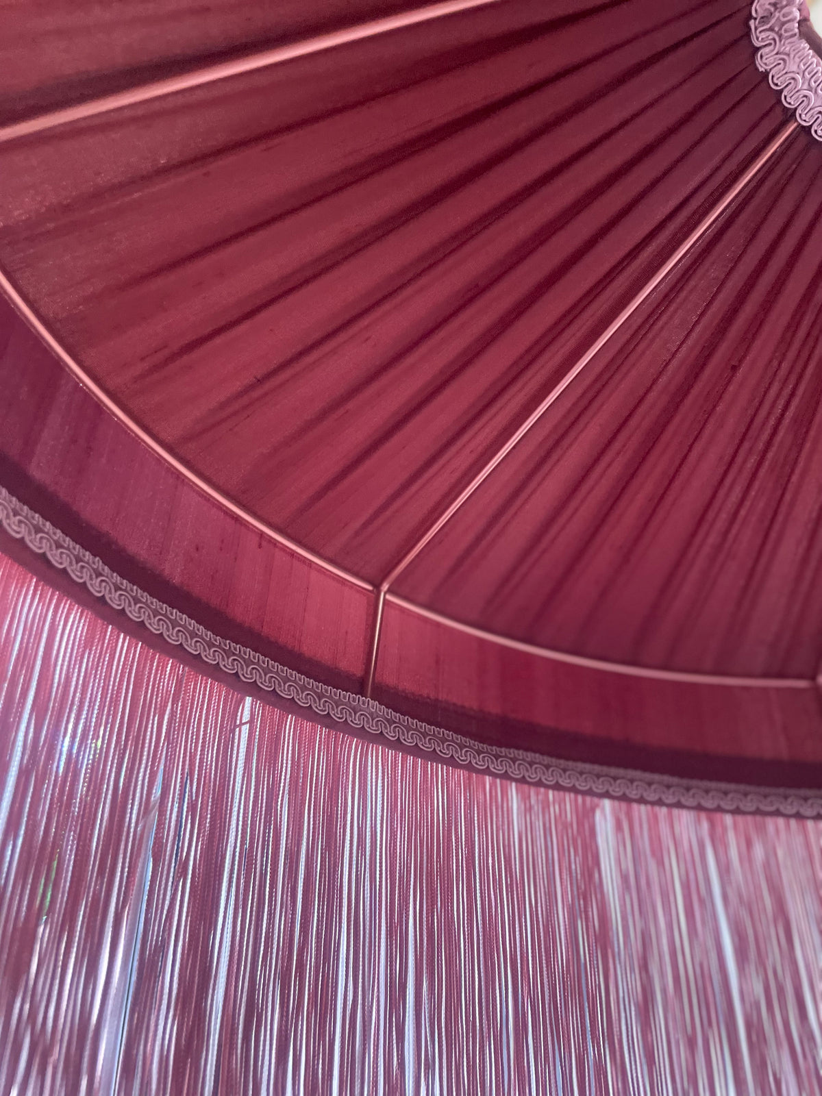 Marlene - Handmade Copper Silk Pleated Fringe Lampshade