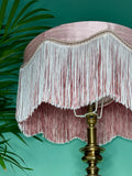 Handmade Pearl Pink Silk Fringe Lampshade