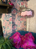 16” Leopard Print velvet & Pink Fringe Lampshade