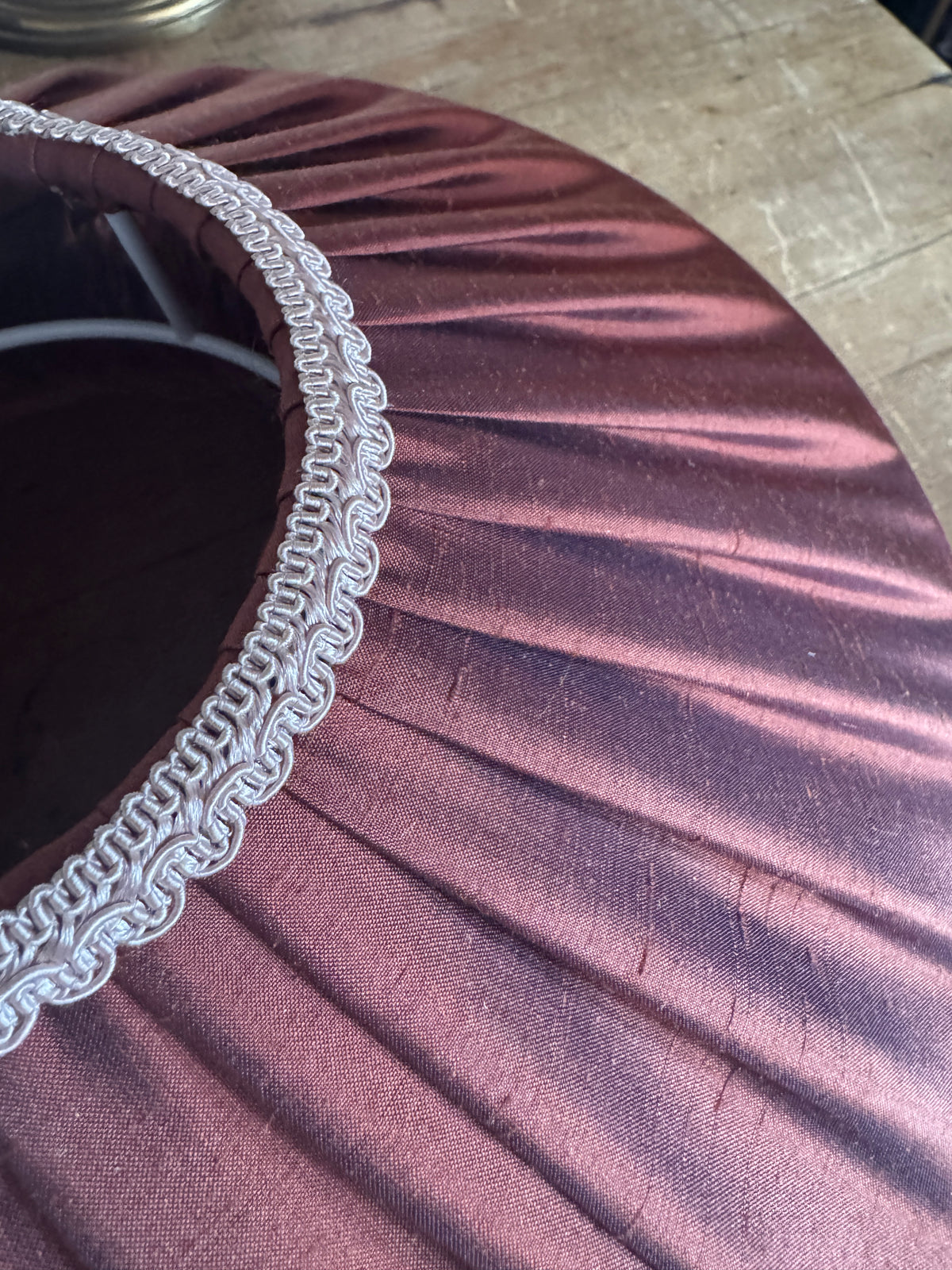 Handmade Copper Silk Lampshade with Tone Silk Fringe