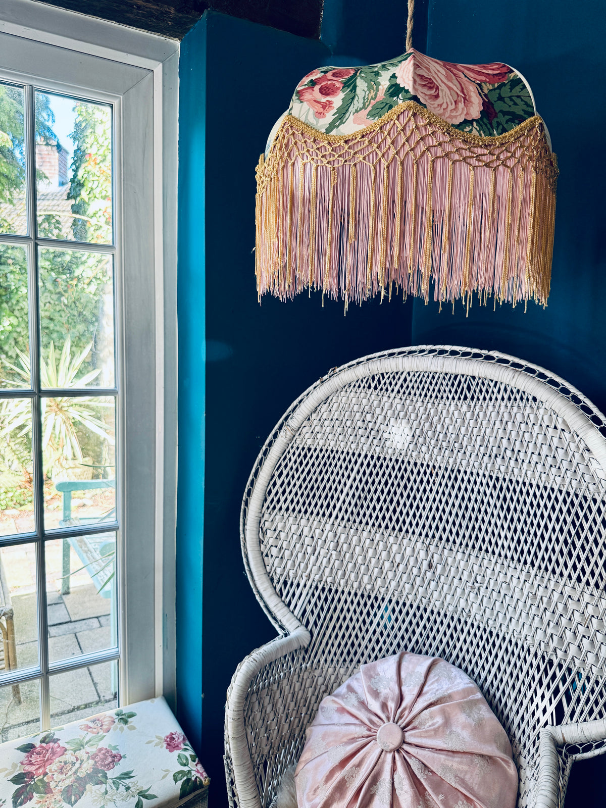 Handmade Summer Floral Fringe Lampshade
