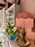 Handmade Antique Rose Pink Silk Fringe Lampshade