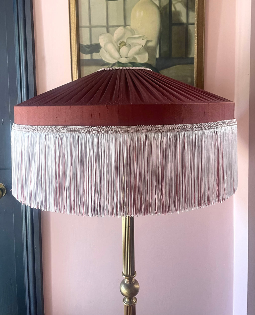 Marlene - Handmade Copper Silk Pleated Fringe Lampshade