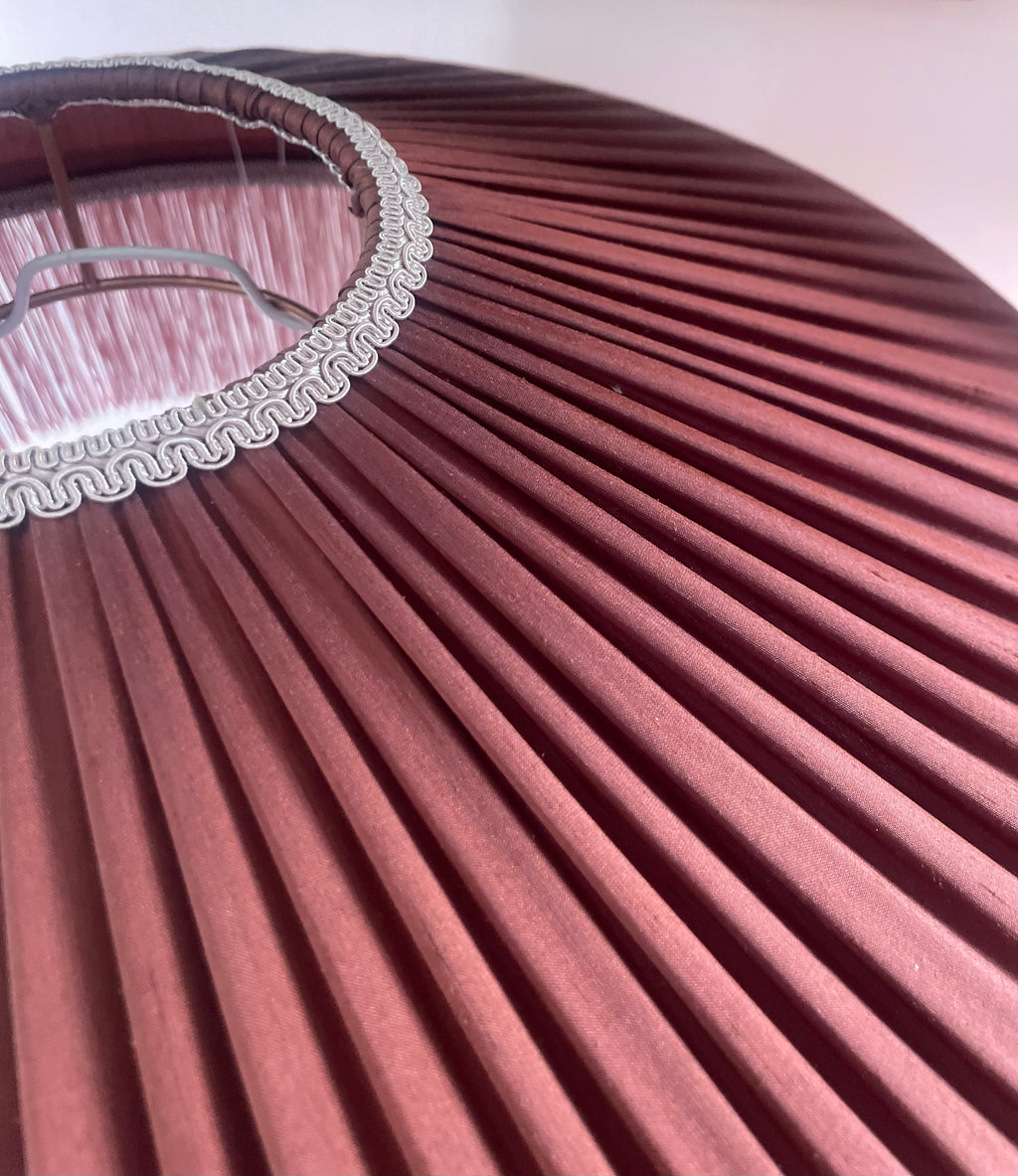 Marlene - Handmade Copper Silk Pleated Fringe Lampshade