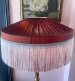 Marlene Copper Silk Pleated Fringe Lampshade