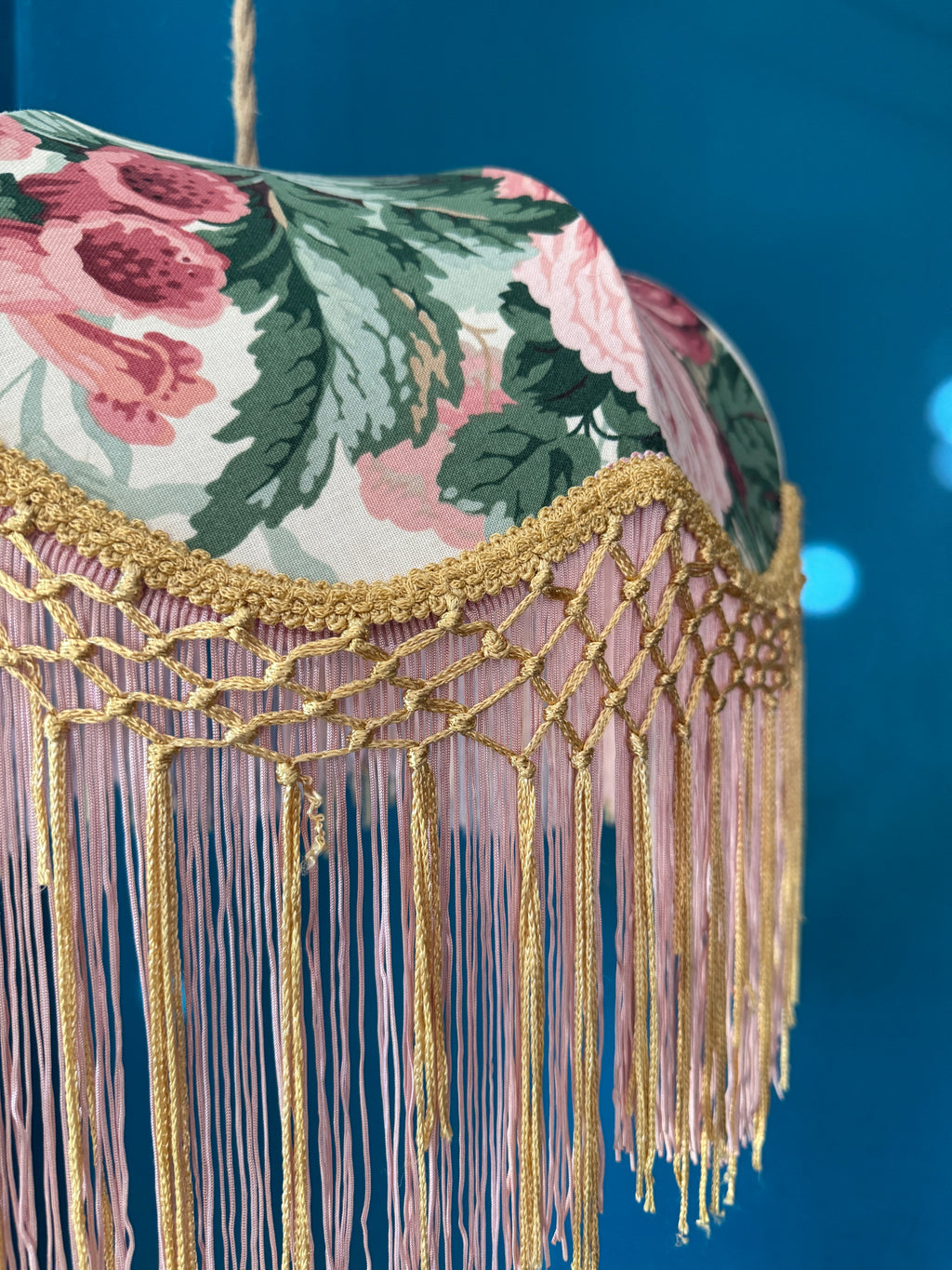 Handmade Summer Floral Fringe Lampshade