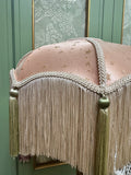 Handmade Pink Satin and Gold Star Fringe Lampshade