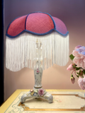 Dusky Pink Velvet Fringe Lampshade