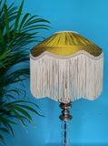 Gold Silk Pleated Fringe Lampshade