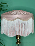 Handmade Pearl Pink Silk Fringe Lampshade