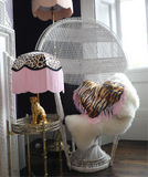 Handmade Velvet Fringe Heart Shaped Cushion