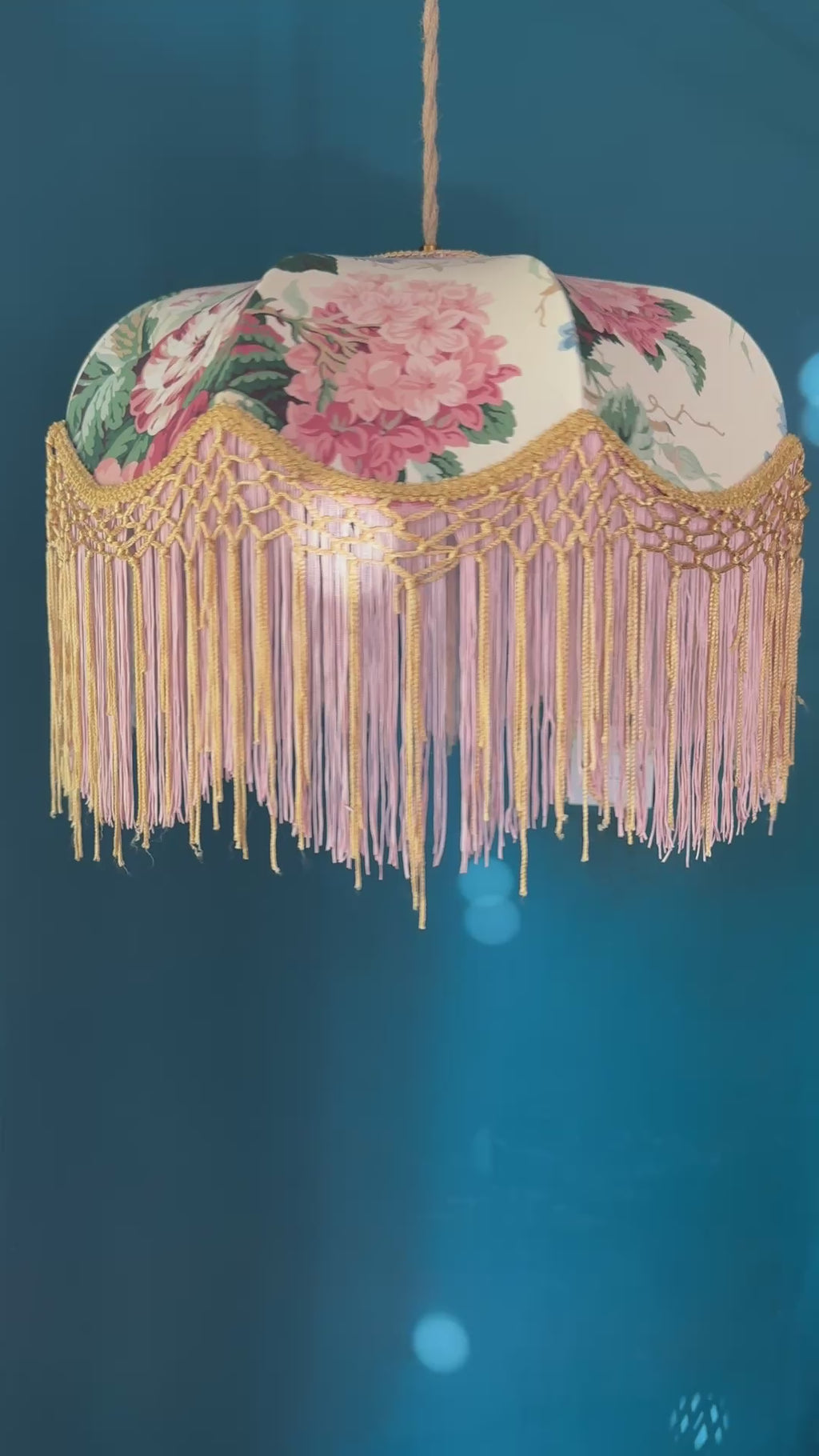 Handmade Summer Floral Fringe Lampshade