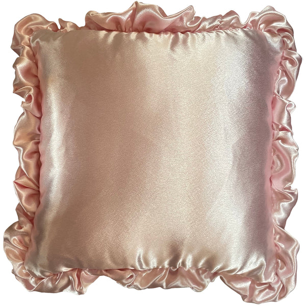 Handmade French kiss Pink Satin Cushion