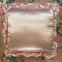 Handmade French kiss Pink Satin Cushion