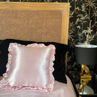 Handmade French kiss Pink Satin Cushion