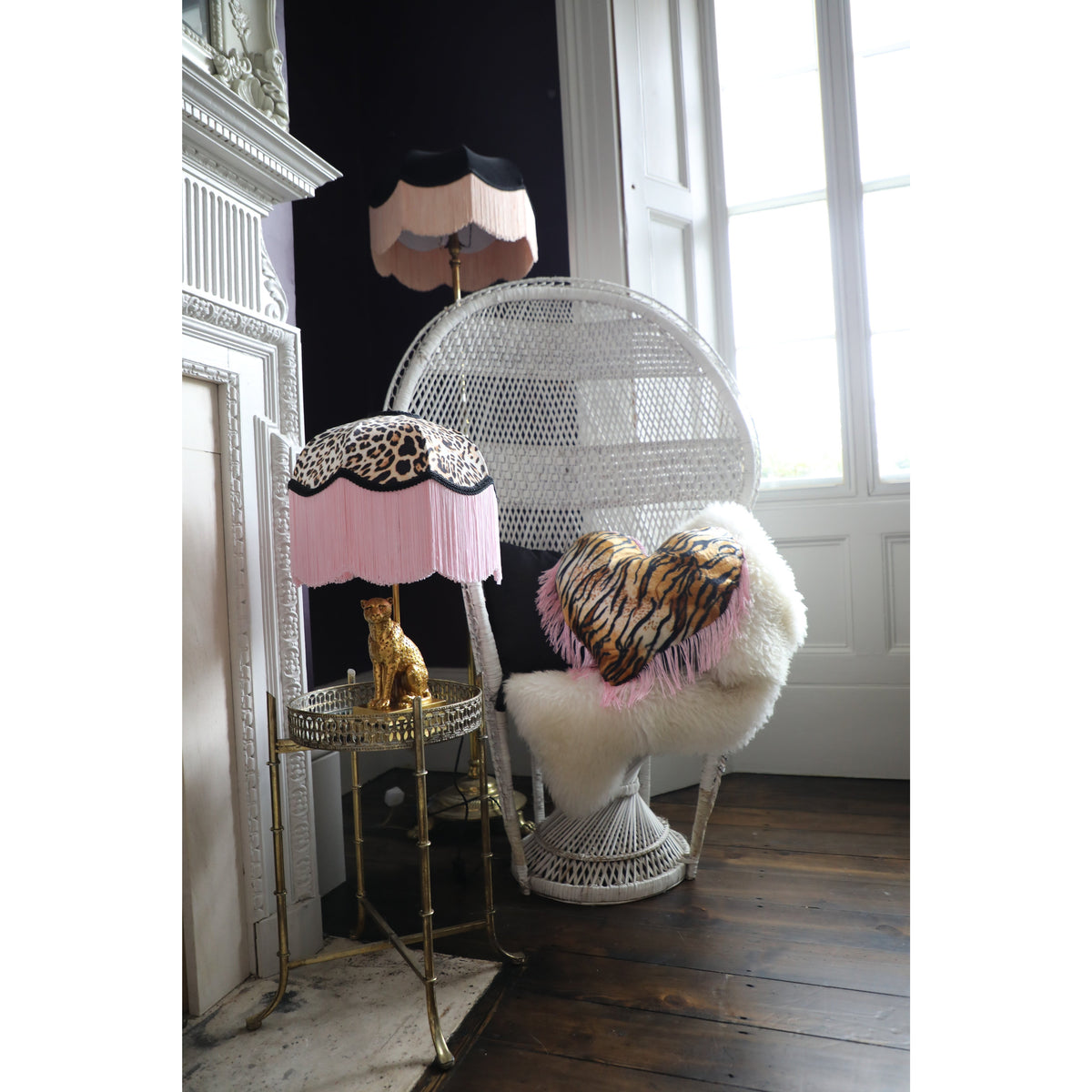 Handmade Velvet Fringe Heart Shaped Cushion