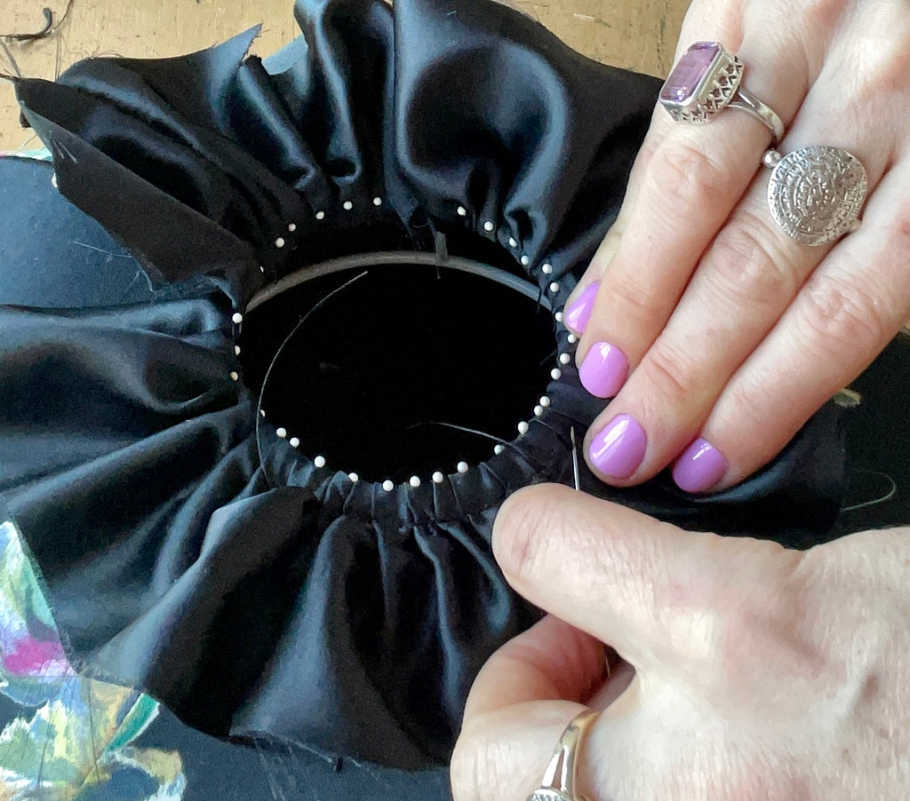 (Sold Out) Handmade Dark black floral Victorian inspired lampshade